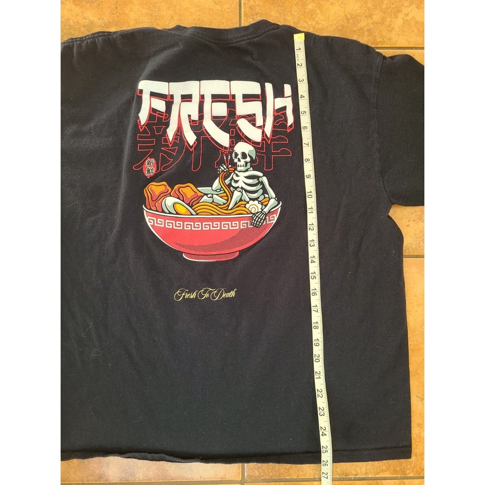 Retrofit Ramen Bowl FRESH Foodie‎ Lover Men's XL T Shirt Fresh to Death - Picture 5 of 6